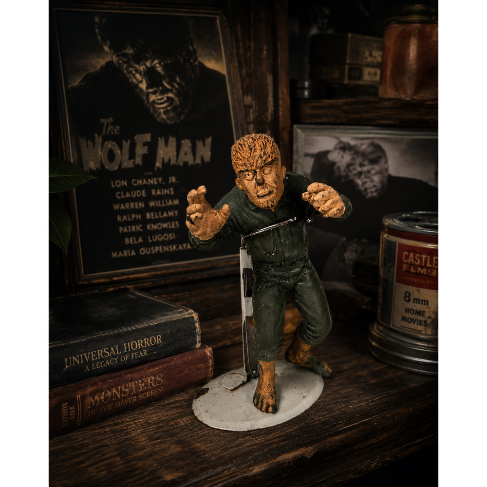 Creepy Vintage Universal Studios Wolfman Rubber Horror Figure Classic Monster